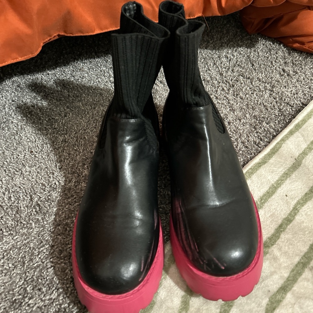 Stylish Black and Pink Women's Boots